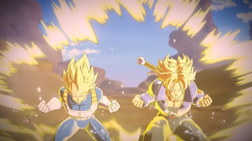 Is Dragon Ball Gekishin Squadra a MOBA? | | GamesHorizon Super Saiyan Vegeta and Super Saiyan Trunks powering up and about to go in Dragon Ball Gekishin Squadra