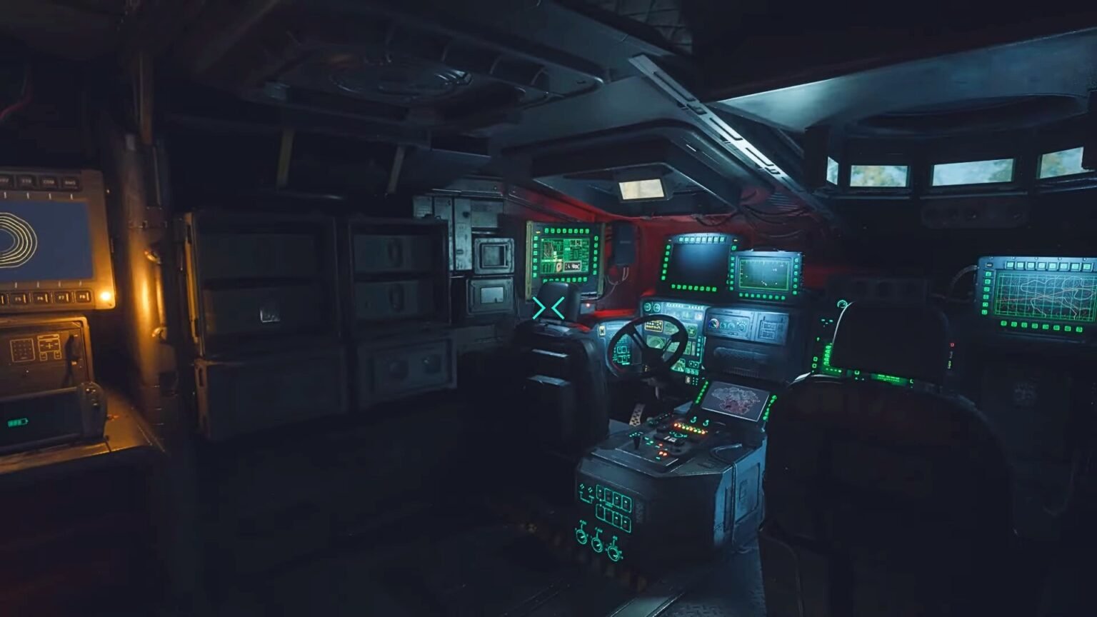 The player looking at the front of the APC in Hell Is Us