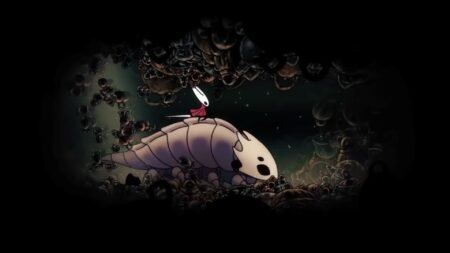 The player riding a monster in Hollow Knight Silksong