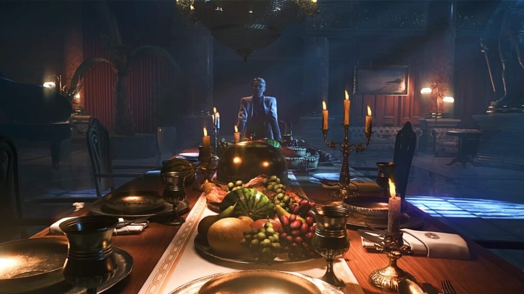 The player sitting at a table to eat in Dying Light The Beast