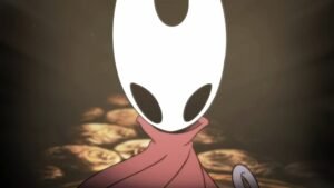 The protagonist of Hollow Knight Silksong staring at the screen