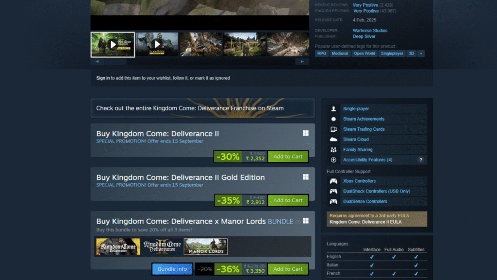 KCD2 Steam page