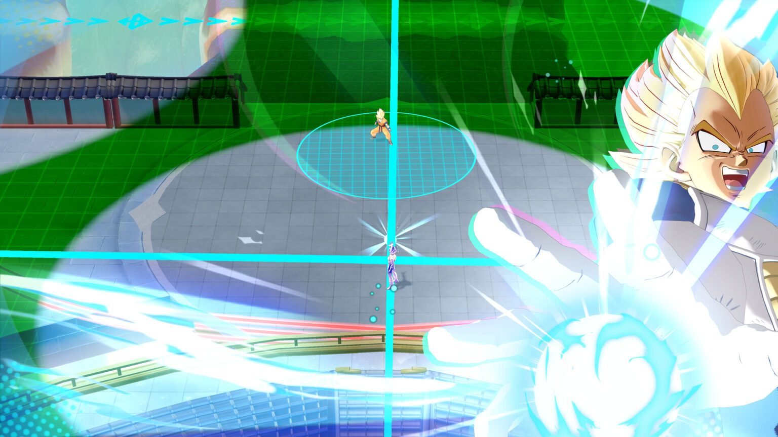 Epic clash in Dragon Ball Gekishin Squadra as heroes charge up their ultimate moves.