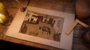 How to earn Prestige in Kingdom Come Deliverance 2 The Forge DLC A room design blueprint in Kingdom Come Deliverance 2: Legacy of the Force DLC showcasing customizable interior furnishings.