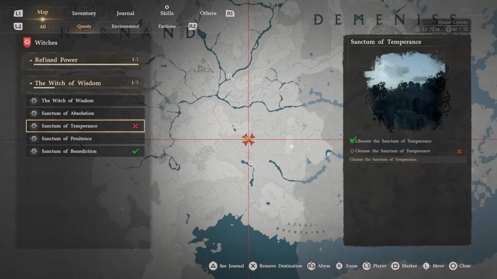 Crimson Desert Sanctum of Temperance Map