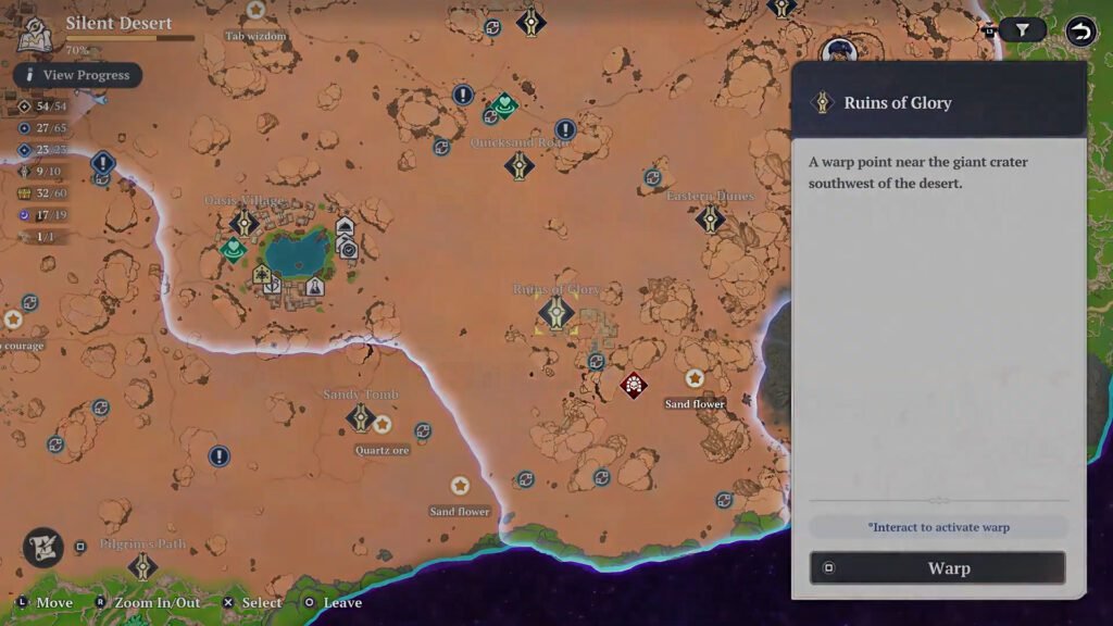 Seven Deadly Sins Orgins Ruins of Glory Map Locaiton