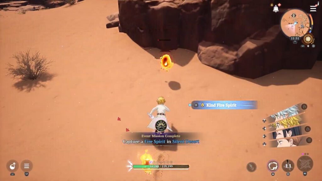 Sete Pecados Capitais Orgins capturaram o Espírito do Fogo no Deserto Silencioso