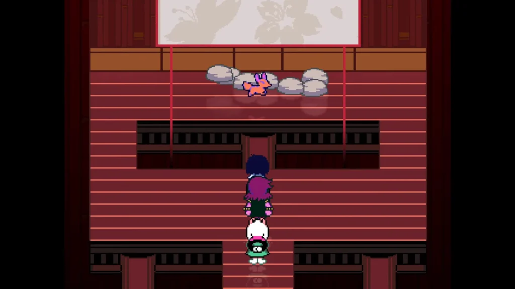 Deltarune Chapter 5 Dancing Fox at Statue Room