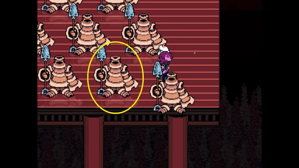 Deltarune Chapter 5 Fox behind statue at the Statue Room