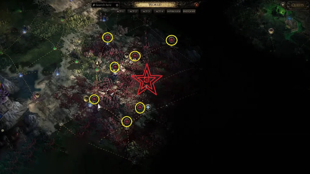 Path of Exile 2 Immured Fury on Detailed Boss Info Map Location