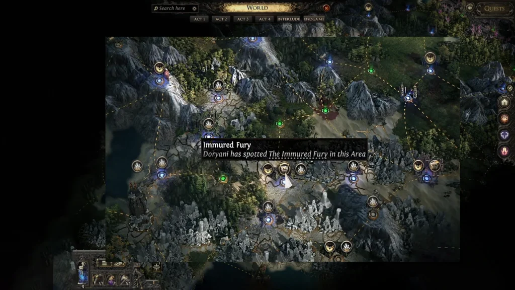 Path of Exile 2 Immured Fury on Map Location