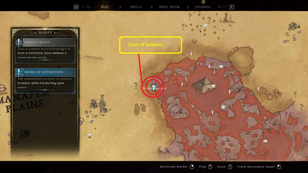 RuneScape Dragon WIlds Cave of Screams Location on Map