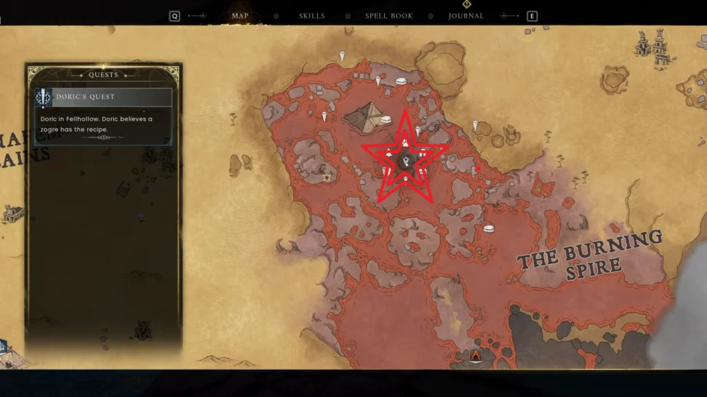 RuneScape Dragon WildsBurning Spire Map Location