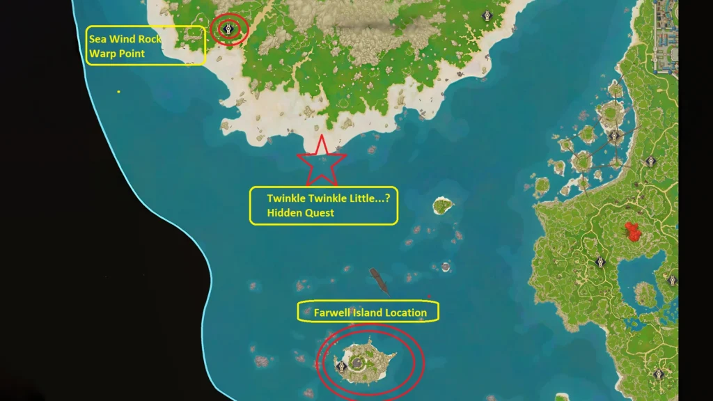 Seven Deadly Sins Origin and Twinkle Hidden Quest and Farwell Island Map Location