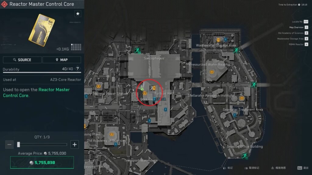 Reactor Master Control Core Keycard Location in Delta Force AZ3