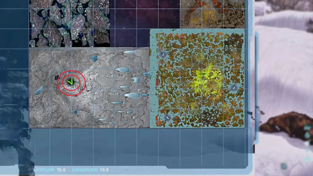 ARK Survival Ascended Map Snow Ferox Location