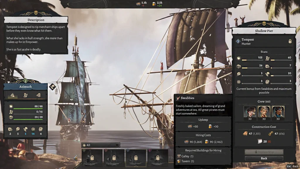 Corsair Cove - All Ship Details, Stats & More | | GamesHorizon Corsair Cove Hunter Ship View