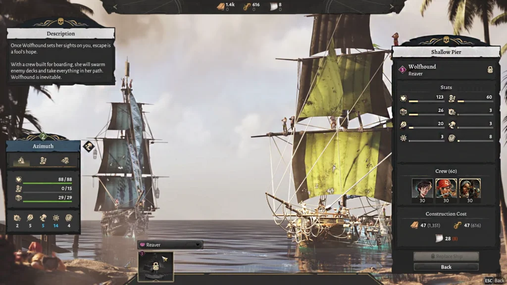 Corsair Cove - All Ship Details, Stats & More | | GamesHorizon Corsair Cove Reaver Ship View