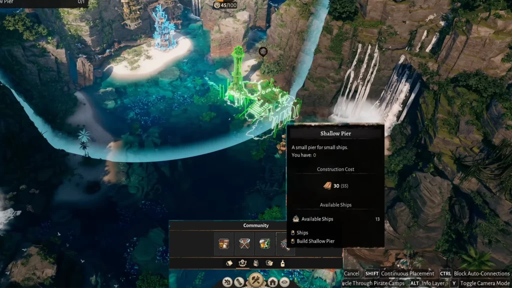 Corsair Cove Shallow Pier Building Spot