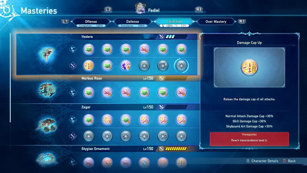 Granblue Fantasy Relink Fediel Over Mastery For Weapons