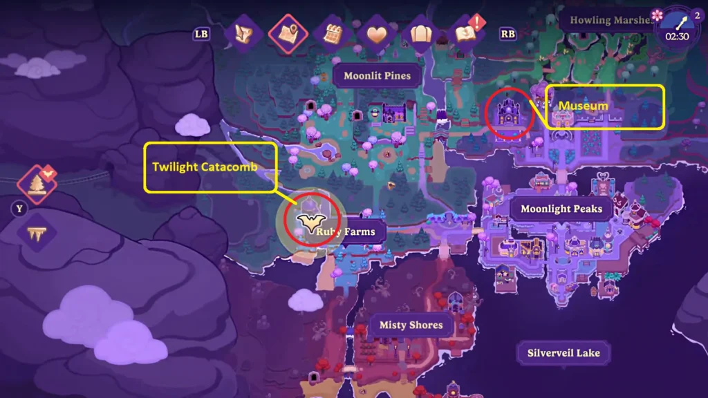 Moonlight Peaks: How to Get into the Catacombs | | GamesHorizon Moonlight Peaks Map for Town View Zoomed Out