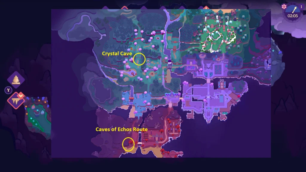 Moonlight Peaks - How to Get Gold, Copper, Iron, & Rose Quartz | | GamesHorizon Moonlight Peaks Maps for Material Caves of Echos and Crystal Cave