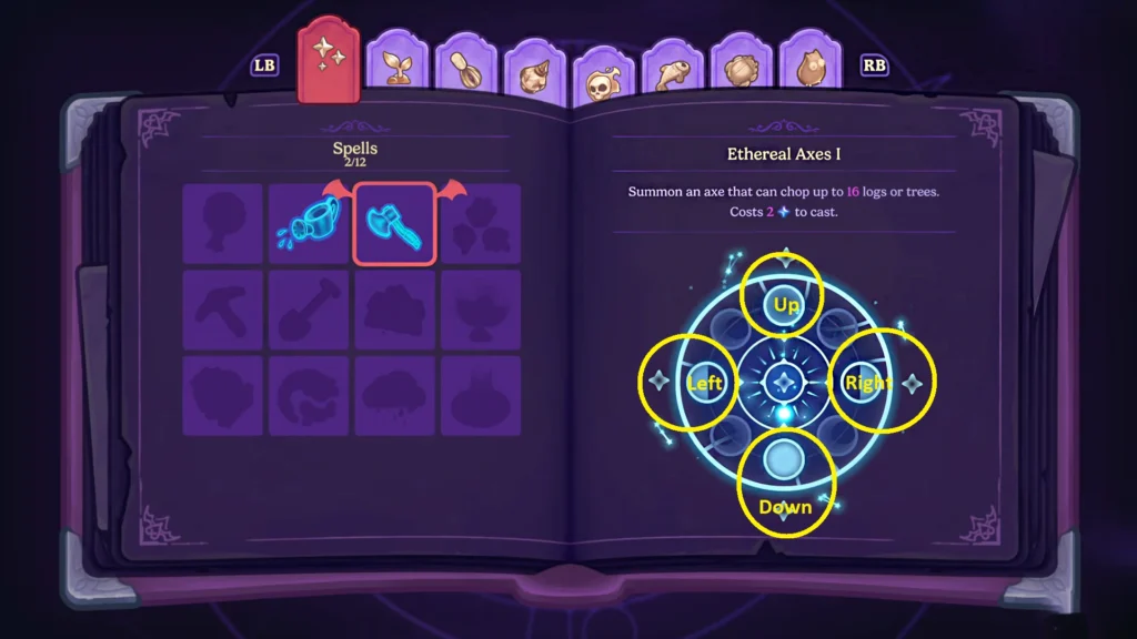 Moonlight Peaks - The Complete Guide to Learning & Casting Spells | | GamesHorizon Moonlight Peaks Spell Book Open