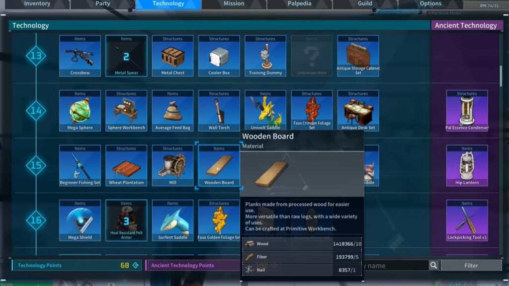 Palworld 1.0 - How to Get All New Resources | | GamesHorizon wooden board palworld