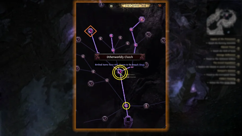 Path of Exile 2 Genesis Tree Skill Nodes to Otherwordly Clutch