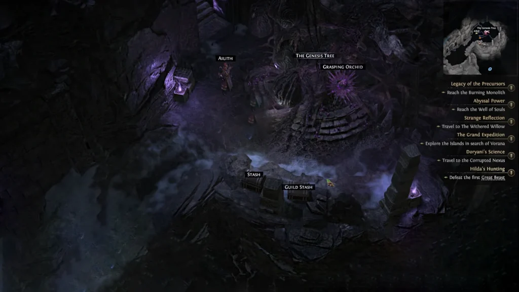 Path of Exile 2 Monastery of the keepers Location Area with Genesis Tree