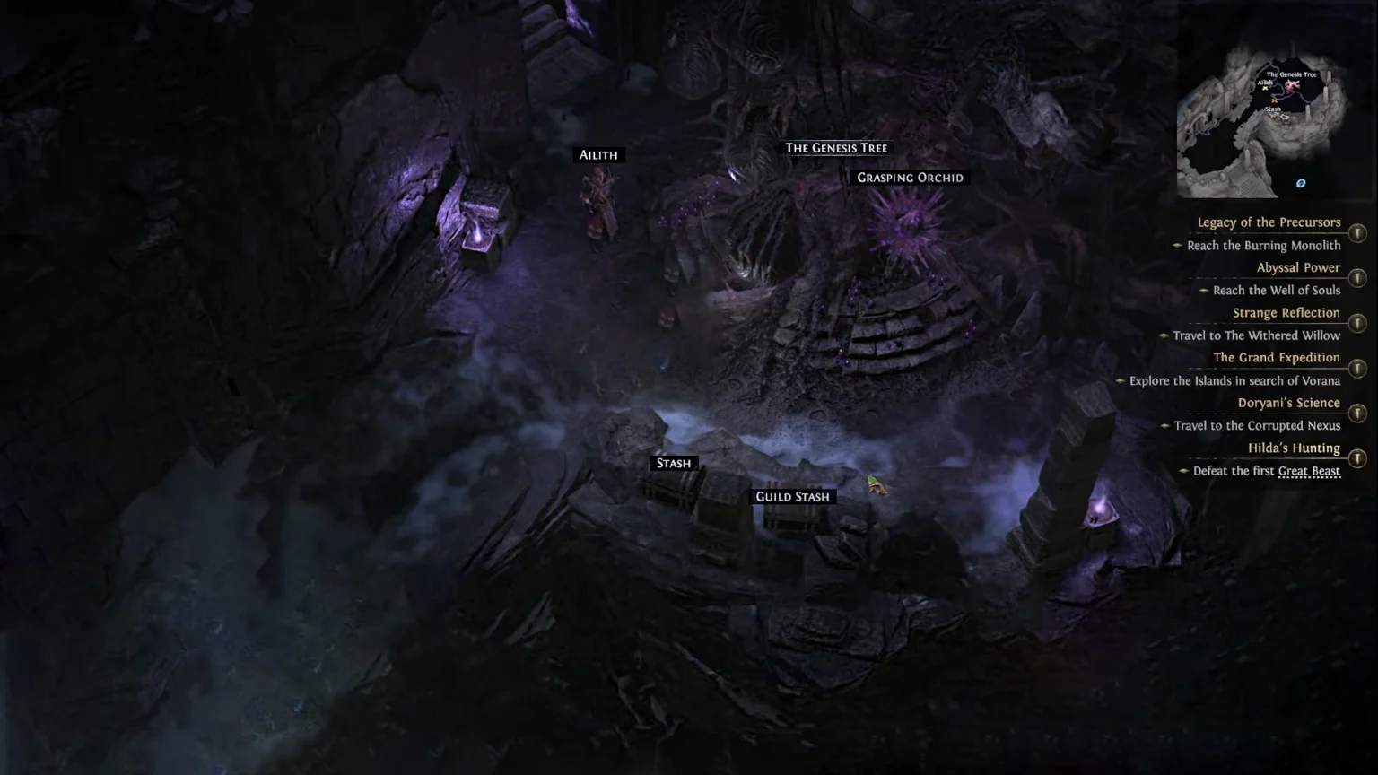 Path of Exile 2 Monastery of the keepers Location Area with Genesis Tree