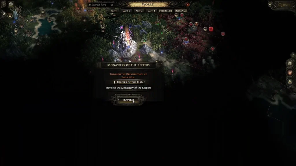 Path of Exile 2 Monastery of the keepers on Atlas Map
