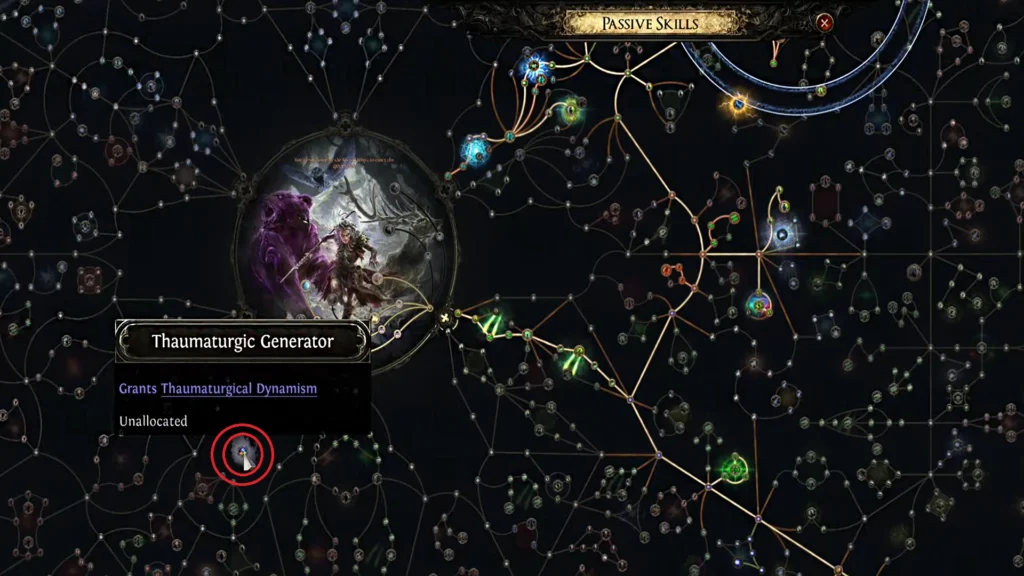Path of Exile 2 Thaumaturgic Generator Passive Skill Tree Location