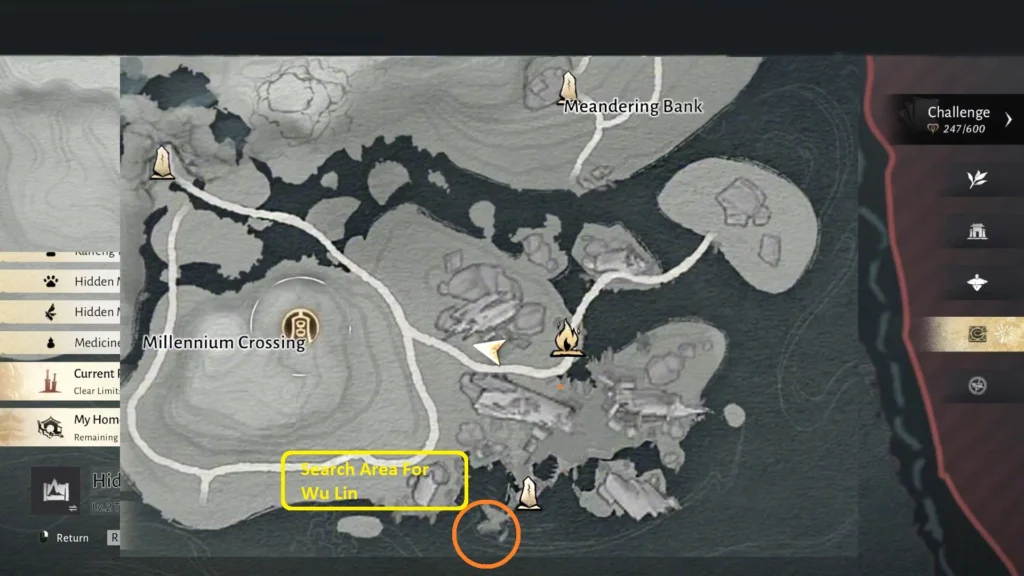Where Winds Meet Wandering Tale #6 Palace in the Air Map Details