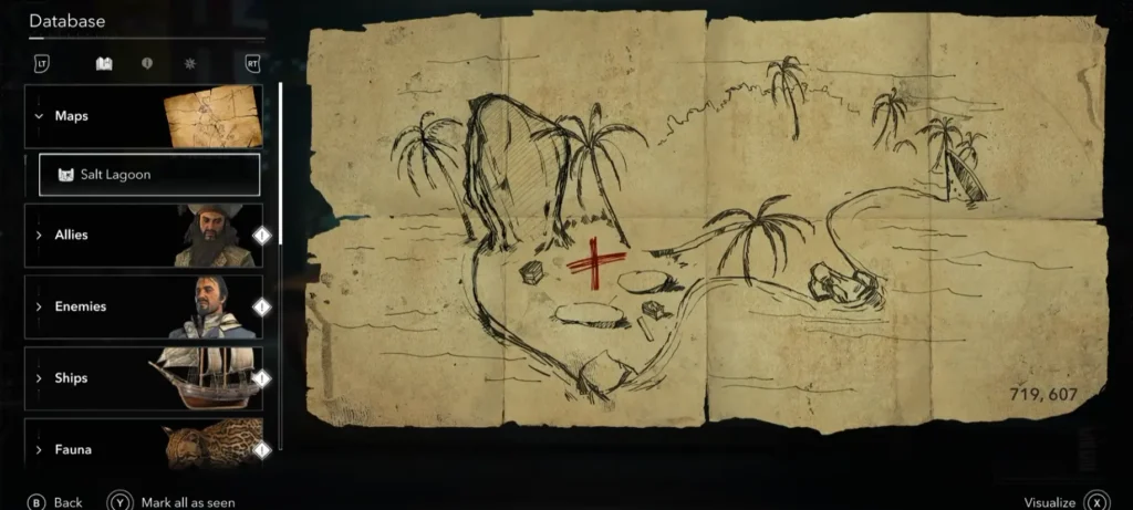 AC Black Flag Resynced - Salt Lagoon Treasure Location | | GamesHorizon map showcase