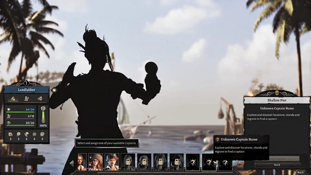 Corsair Cove Captain Locked Screen