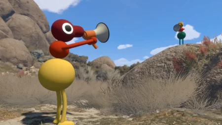 Image of two players using Megaphone in Big Walk