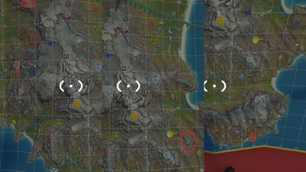 Image of highlighted Megaphone locations in Big Walk