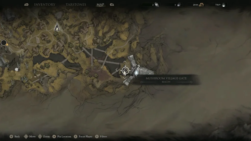 Mortal Shell 2 Mushroom Gate Beacon Location on map