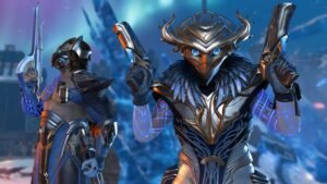 Image of Apex Legends characters holding two pistols and a rifle
