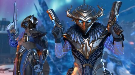 Image of Apex Legends characters holding two pistols and a rifle