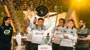Image of OpTic Gaming celebrating victory at Esports World Cup
