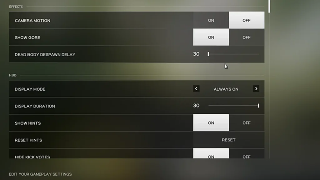 Image of Hell Let Loose Vietnam settings menu