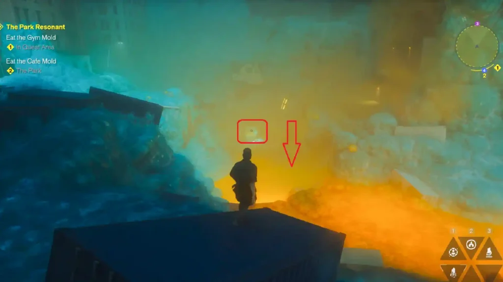 Amber Mold Pit and destroyed office building