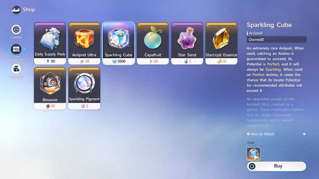 Aniimo - How to Get Sparkling Cubes | | GamesHorizon Aniimo Shop Page Sparkling Cube Weekly Sparkling Points