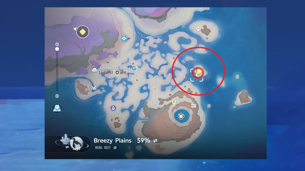 Aniimo Tideblossom Coast Map Secret