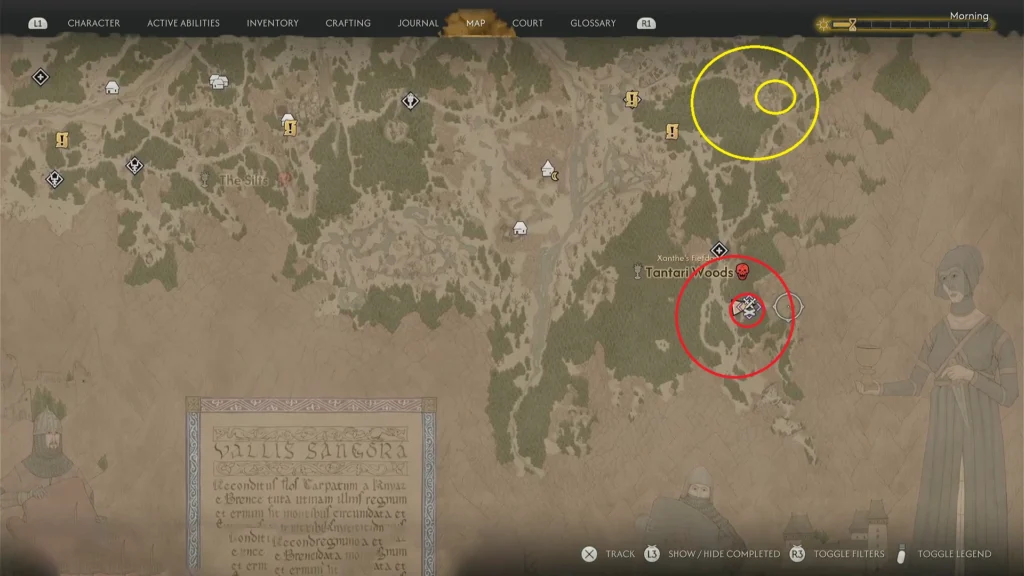 Blood of dawnwalker Bandit Camp Number Seven Tantari Woods Treasure Map