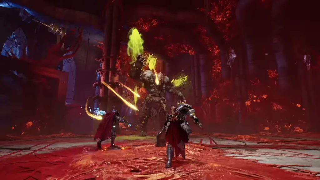 Crimson Moon Multiplayer Co Op Gameplay against boss