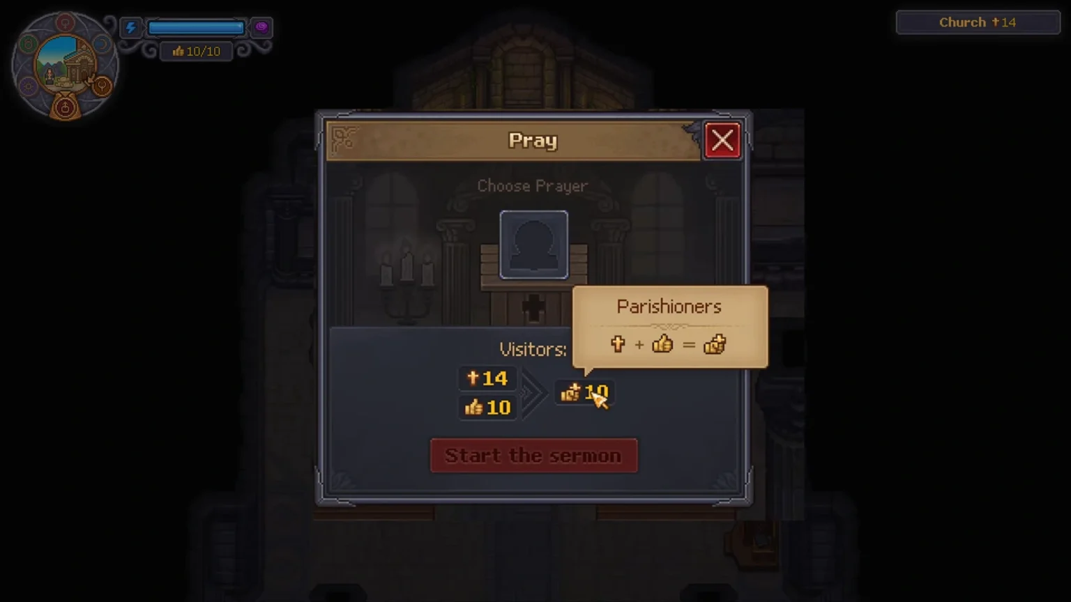 Graveyard Keeper 2 Church Start the Sermon Screen