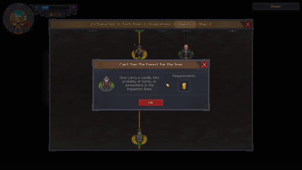 Graveyard Keeper 2 Larry Quest Simple Candle Into the Forest Chain